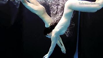 Two Girls Swim and Get Naked on Beach