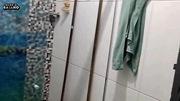 I saw my friend was out, so I licked his big black cock in her bed