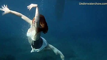 young sluts feel liberated swimming naked alone