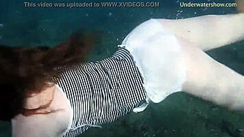 young sluts feel liberated swimming naked alone