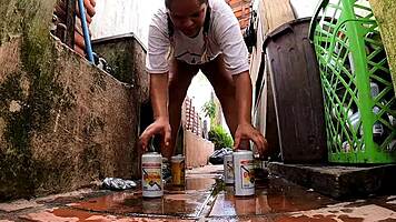 Wow, Check Out That Big Ass Latina Beggar Showing Tits!