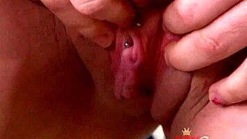 Petite Brunette Harley Ace Rips Clothes for Solo Masturbation and Spreading