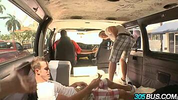 bree olson, that pornstar babe, fucks a couple dudes on a bus in public