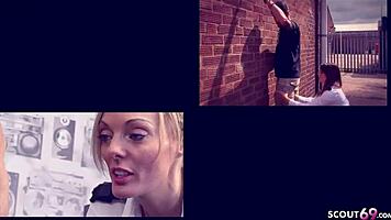 Ченгеджийка съблазнява млад 18+ тип за на открито чукане