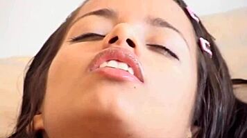 pretty latina teen lupe moans during solo striptease session