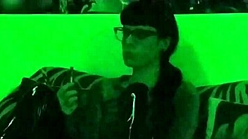 beth kinky goth mistress smokes in green light hd