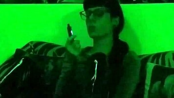 beth kinky goth mistress smokes in green light hd