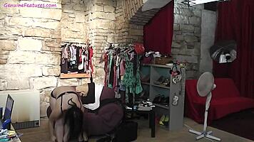 She says, 'Watch this amateur teen tease with a lap dance backstage.'