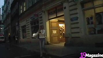 Lenka gives intense footjobs with cumshots on her skinny blonde body.