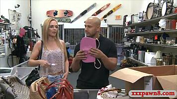 Hidden cam spies tight blonde babe getting DRILLED by pawn keeper