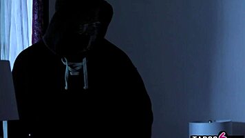 The intruder caught sniffing Brooklyn Gray's panties gets a choice: deepthroat or rough fucking her big ass.