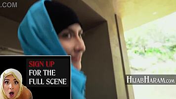 horny teen in hijab chases wet dreams