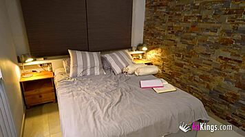 Petite Spanish teen Carolina Lorca traps her dirty study-buddy for a blowjob and doggystyle.