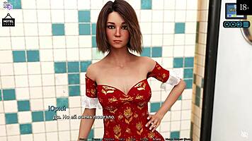 sunshine love plays anime game in underwear