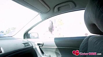 Adorable Teen Babe Riding Stepbro To The Shop