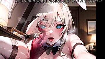 Hot Anime Bunny Girl Masturbates Pussy With ASMR Sound Uncensored