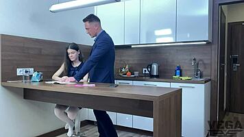 I felt so excited when my perfect teen stepsister caught me watching porn and helped me cum