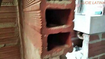 Spying on my stepmother while she washes clothes, but she discovers me