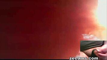 Young babe with natural tits toys tight pussy on webcam