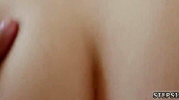 long legged brunette teen gets her tiny pussy serviced by her new owner