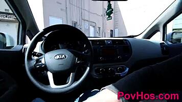 Big curvy ass teen rides in public outdoor POV with monster cock