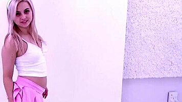 Super Cute Bunny Girl Licks Ass and Cums at Audition