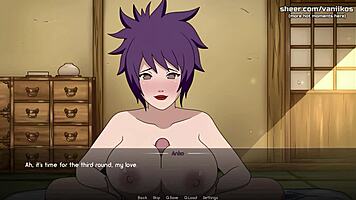 Naruto KUNOICHIS trainer busty teen anko mitarashi gets her TIGHT little pussy FUCKED and creampied by master naruto anime hentai porn game part 6