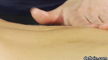 Tight virgin teen 18+ spreads trimmed pussy for hardcore defloration!