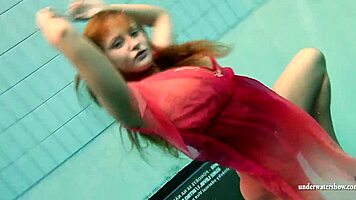 big tits babe silvie swims in pool, revealing hairy pussy and big ass