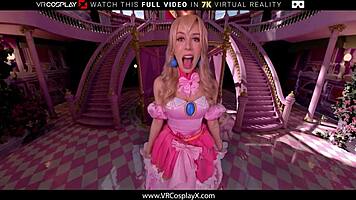 Kay lovely as princess peach fucking in xxx super mario bros vr porn