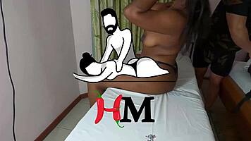 Latina teen masturbates during tantric massage