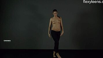 flexyteen 18+ zina displays her flexible nude body in yoga poses