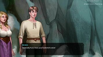 Blonde with big tits fucks in frozen cave.