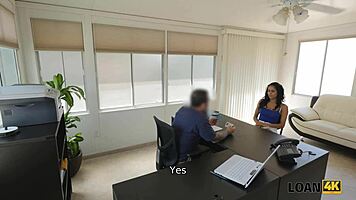 Loan4k hot chick lets bank manager fuck her hard for a loan.