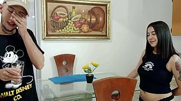 stepsister, stop cleaning and deepthroat my cock now