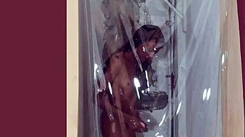 Hey, my skinny latina model showers then slips into sexy lingerie costume 😍