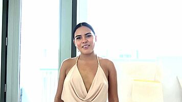 gabby martinez cute latina huge cock pov blowjob and huge load cum swallow - wow a