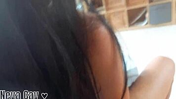 Masked MILF Delivers Intense Ball Kicking and Sucking Blowjob POV