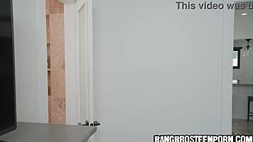 Cute Teen Caught Using Dildo In Bathroom