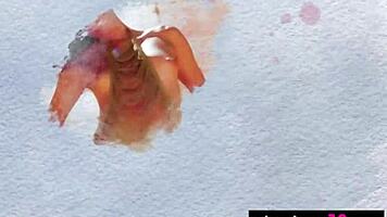 Katherinne Sofia, the glamorous Latina, strips and showers outdoors.