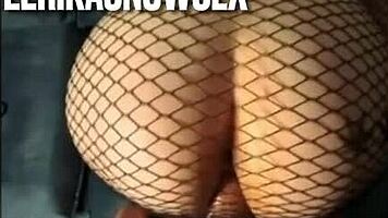 does she cum hard on that big cock in stockings and heels?