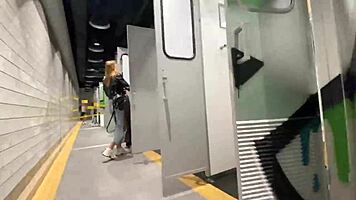 teen girl fucks in shopping center locker room for cum in mouth