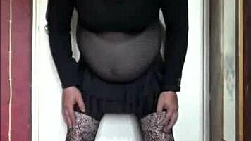 Shy crossdresser craves real cock over toys!