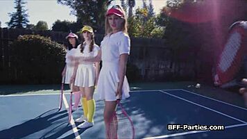 Mysterious Foursome at Tennis Court