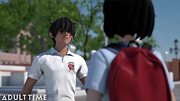 Adult time hentai school features hot teacher and teen 18+ students in anime cartoon fucking