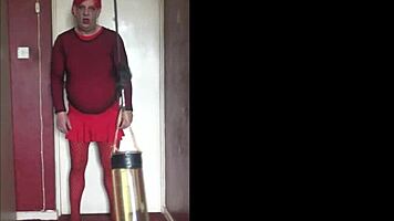 sissy crossdresser makes homemade video and doesn't care