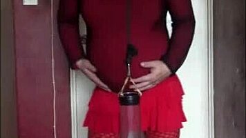 sissy crossdresser makes homemade video and doesn't care