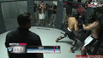 Brunette Girl With Natural Tits Wins Fight Prize