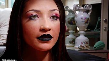 goth teen makes step parents fuck her 😈