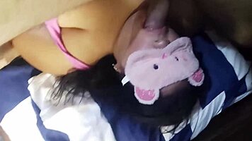 my sister-in-law surprises me in the shower and sucks my cock dry while we're alone in the house, draining every drop with her mouth